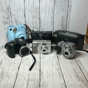 Vintage Cameras set of 6 for PARTS Fujifilm Kodak Canon HP and Polaroid